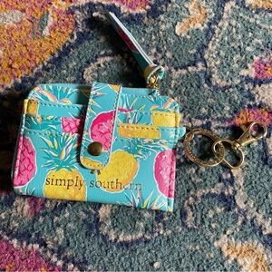 NWOT Simply Southern Small Keychain Wallet Pineapple Colorful Tropical
